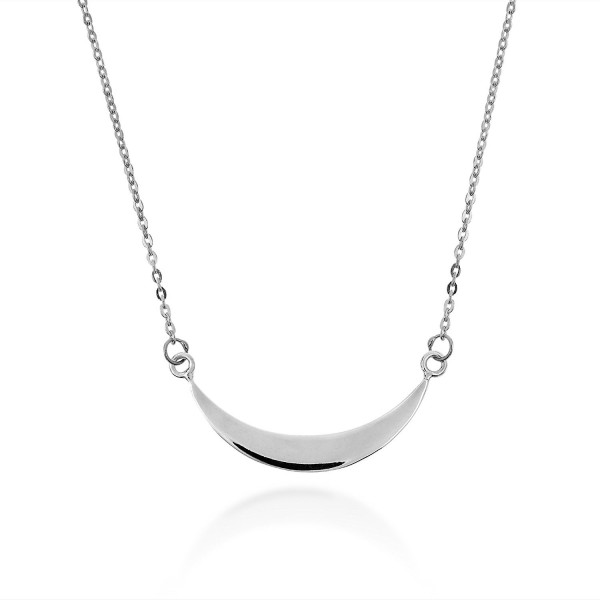 Horizontal Crescent Sterling Pendant Necklace