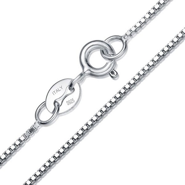 YFN Sterling Silver 1 mm Box Chain Necklace 14-36 