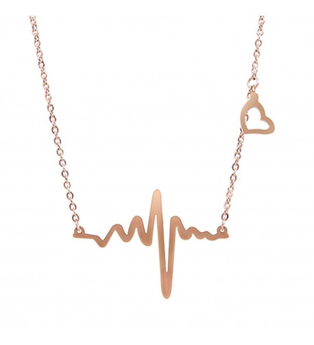 RoseSummer Electrocardiogram Pendant Heartbeat Necklace