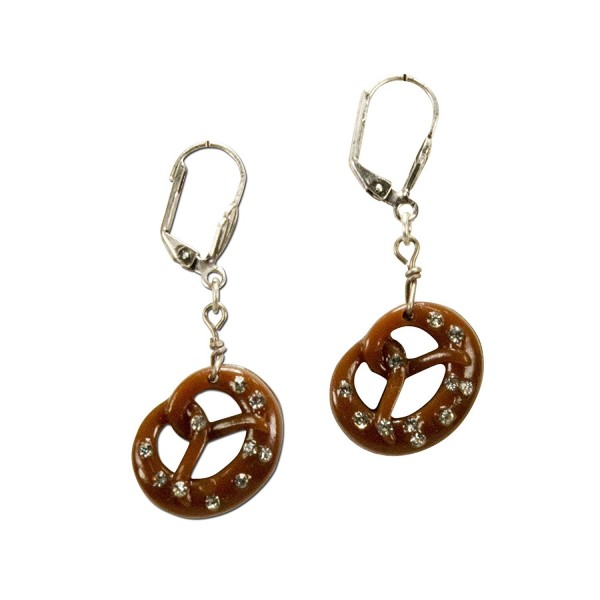 Bavarian Earrings Pretzel brown Traditional