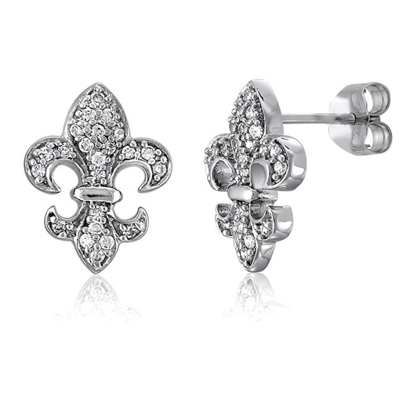 BERRICLE Rhodium Sterling Zirconia Earrings