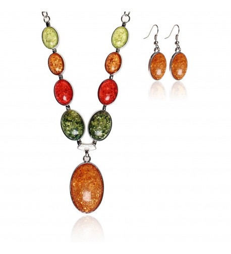 SUMAJU Necklace Earrings Artificial Multicolor