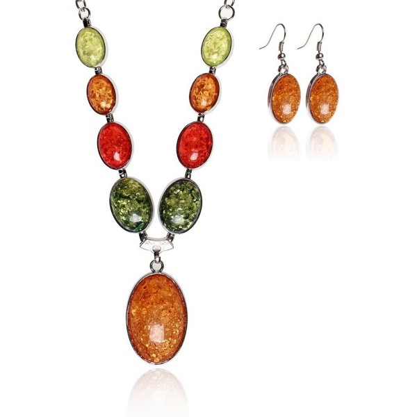 SUMAJU Necklace Earrings Artificial Multicolor SUMAJU Necklace Earrings Artificial Multicolor