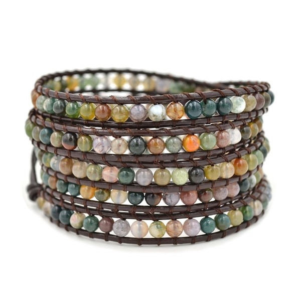 Multi layer Braided Leather Bracelet Multi color