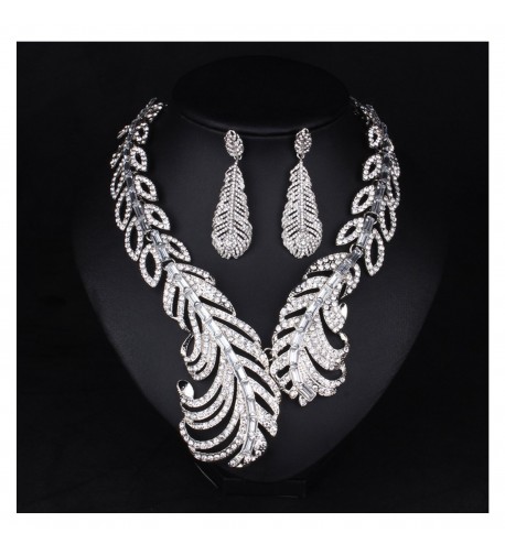 Hamer Feather Statement Necklace Earrings