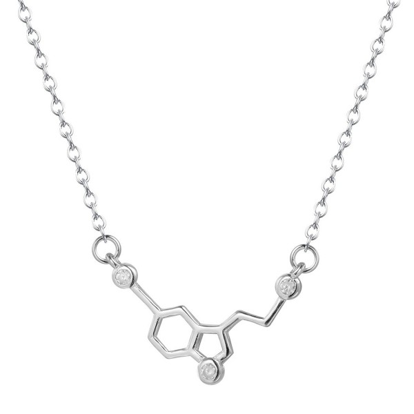 Qiandi Sterling Serotonin Chemistry Necklaces