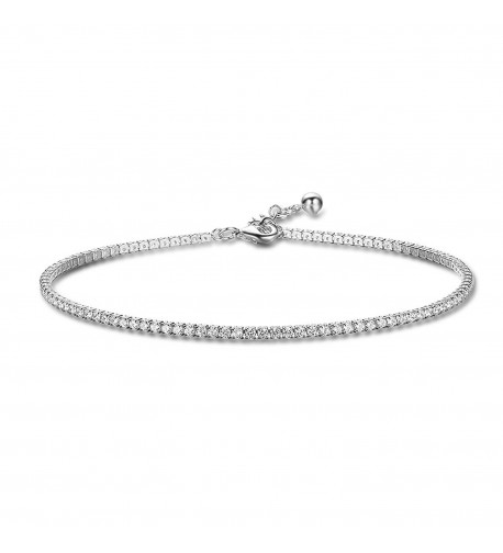 Richapex Platinum Adjustable Zirconia Anklets