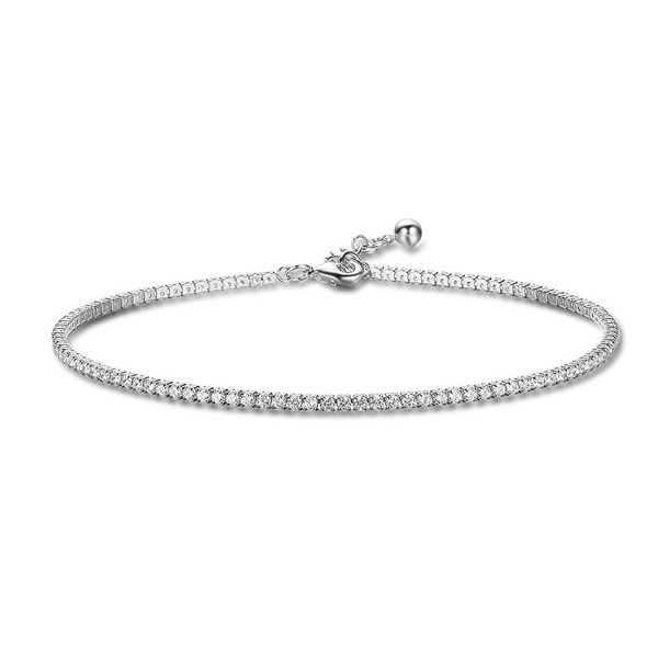 Richapex Platinum Adjustable Zirconia Anklets