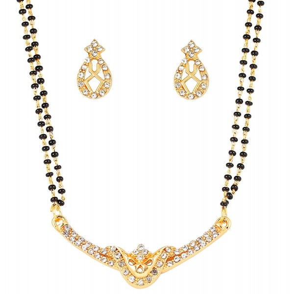 Touchstone bollywood rhinestones mangalsutra necklace