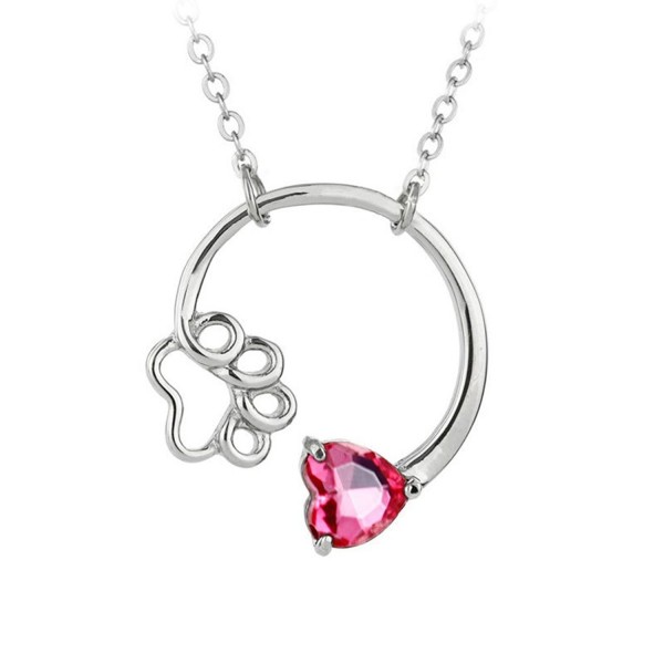 MUZHE Charm Silver Birthstone Necklace