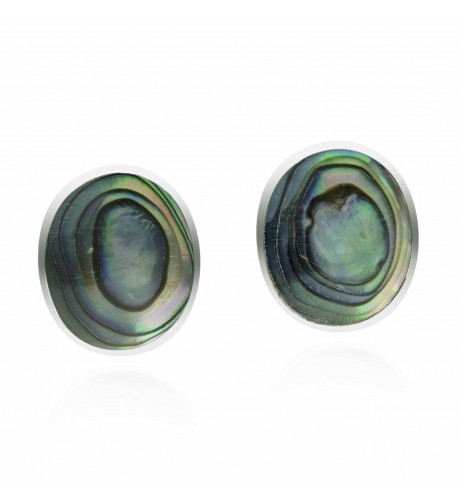 Circular Abalone Sterling Silver Earrings