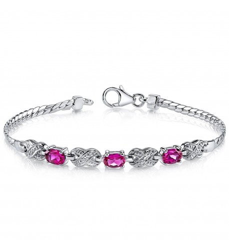 Luxurious Created Gemstone Bracelet Sterling