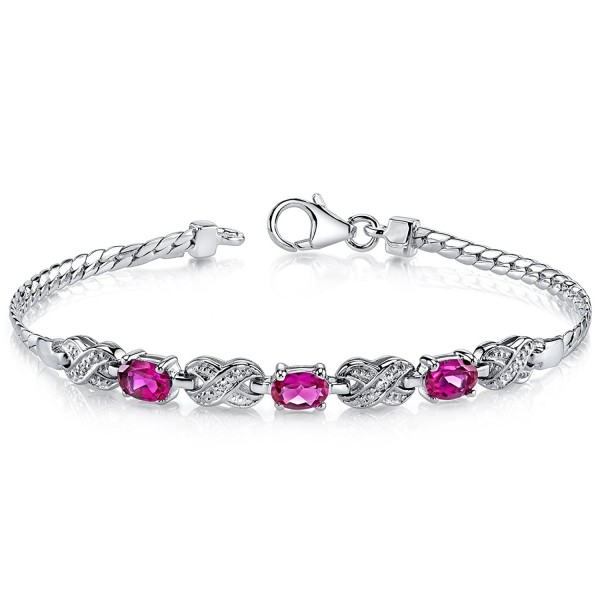 Luxurious Created Gemstone Bracelet Sterling