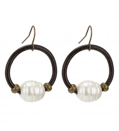 PearlyPearls Single Freshwater Leather Earrings