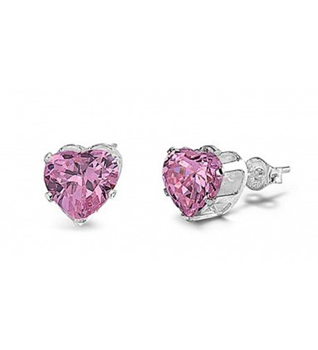 Sterling Silver Heart Zirconia Earrings