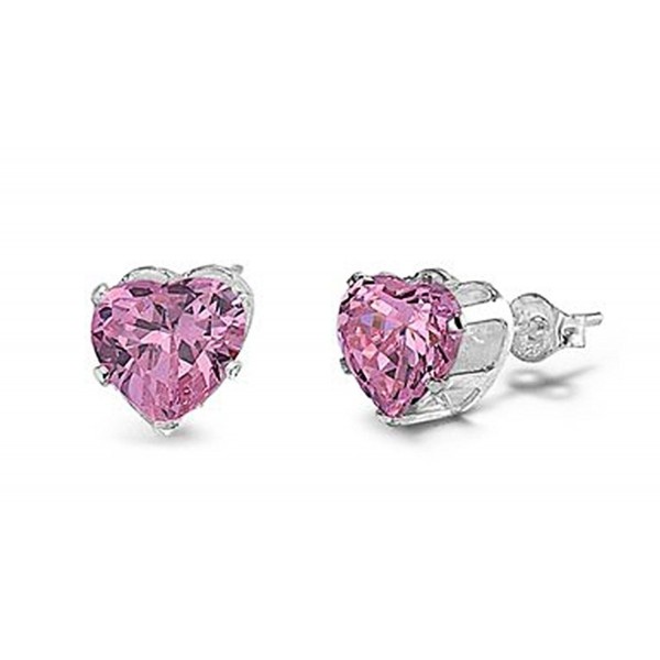 Sterling Silver Heart Zirconia Earrings