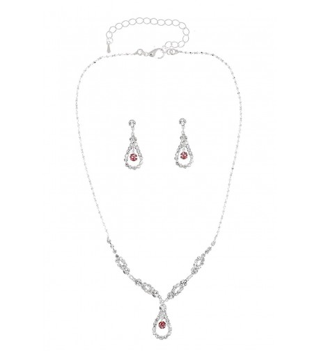 Elegant Teardrop Crystal Necklace Earrings