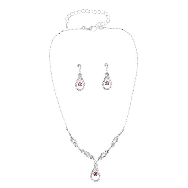 Elegant Teardrop Crystal Necklace Earrings