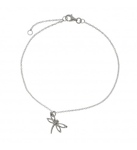 Sterling Silver Dragonfly Anklet Bracelet