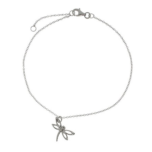 Sterling Silver Dragonfly Anklet Bracelet