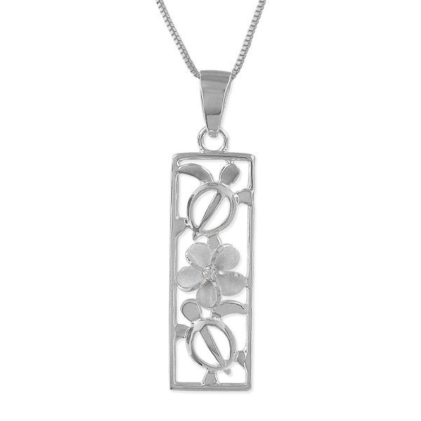 Sterling Silver Plumeria Vertical Necklace