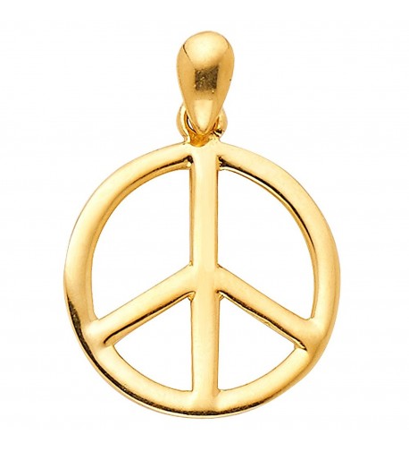 Yellow Gold Peace Charm Pendant