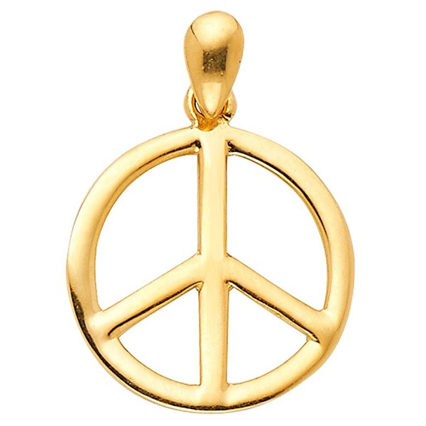 Yellow Gold Peace Charm Pendant