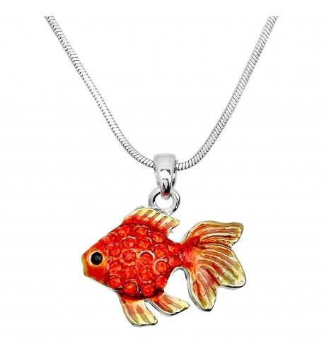 DianaL Boutique Enameled Goldfish Necklace