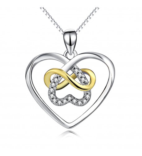 Sterling Platinum Polished Infinity Necklace