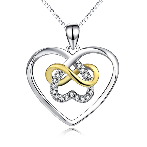 Sterling Platinum Polished Infinity Necklace