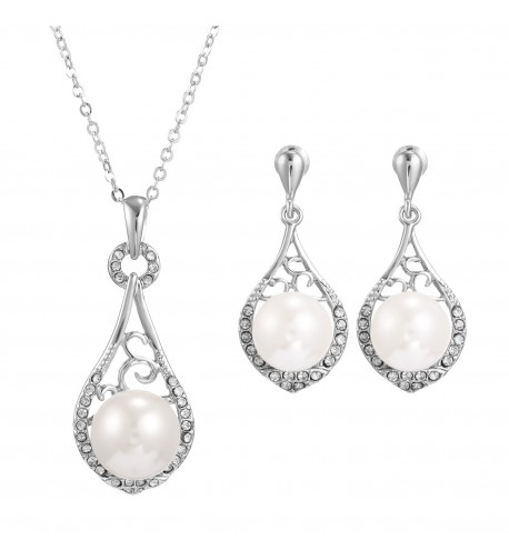 Teardrop Mermaid Pearl Necklace Earrings