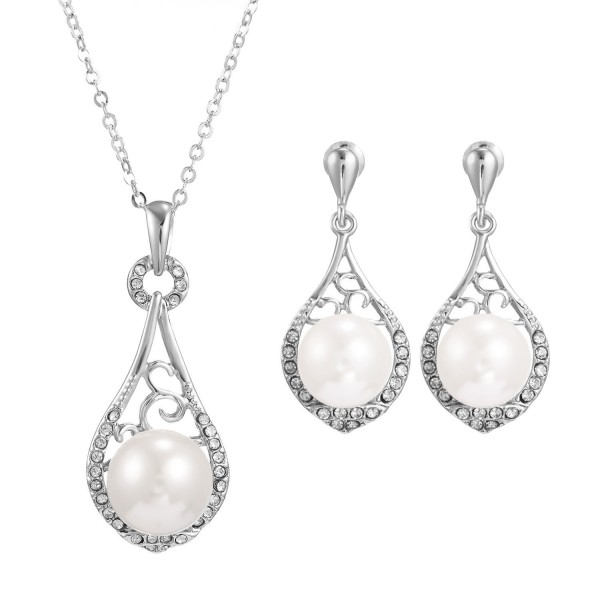 Teardrop Mermaid Pearl Necklace Earrings