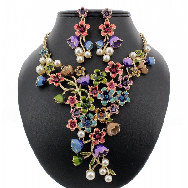 Janefashions Painted Austrian Rhinestone Necklace