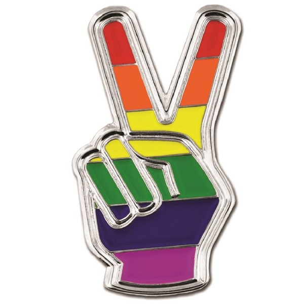 PinMarts Pride Peace Finger Enamel
