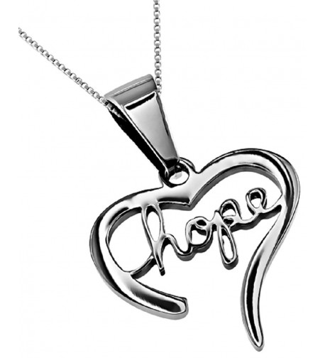 Writing Heart Necklace Silver Stainless