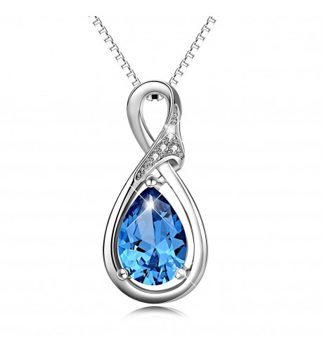 Sterling Infinity Teardrop Necklace Swarovski