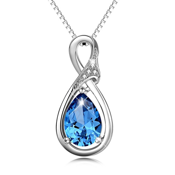 Sterling Infinity Teardrop Necklace Swarovski