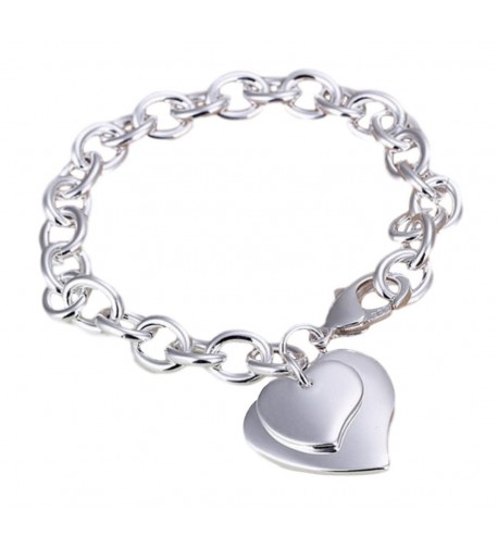 Silver Heart Charm Bracelet Adjustable