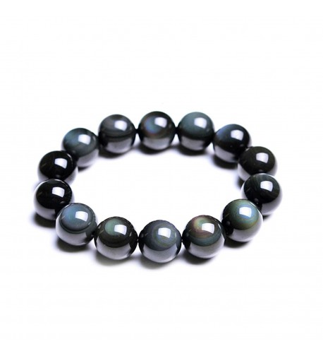 Women Obsidian Rainbow Beads Bracelet