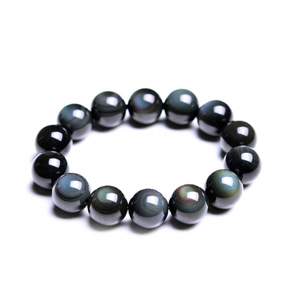 Women Obsidian Rainbow Beads Bracelet