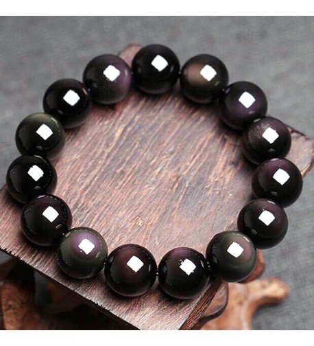 Women Obsidian Rainbow Eyes Beads Bracelet - 10mm - CQ1867TT8RE