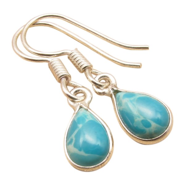 Natural LARIMAR Little Earrings Jewelry