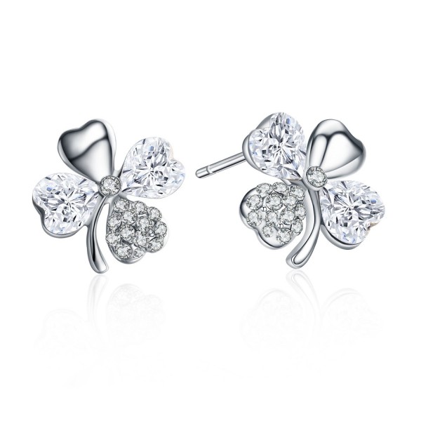 SBLING Rhodium Earrings Swarovski Crystals