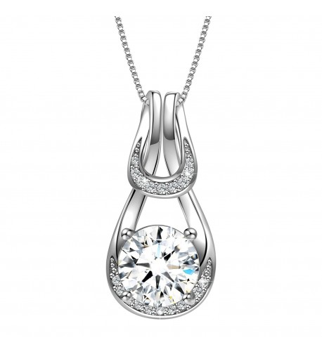 Sterling Zirconia Twisted Necklace Pendant