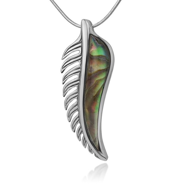 Sterling Natural Abalone Pendant Necklace