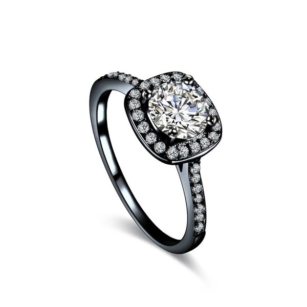 YEAHJOY Round Cut Austrian Engagement black plated