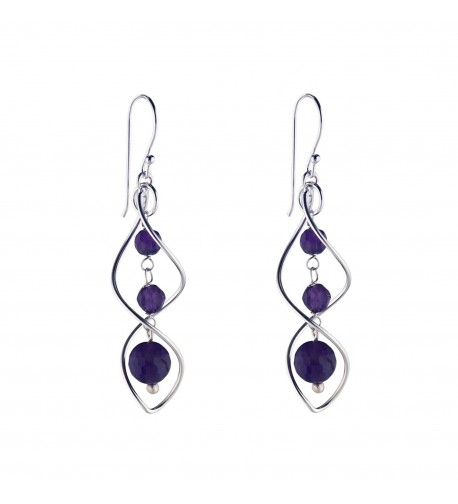 Silverly Sterling Amethyst Gemstone Earrings