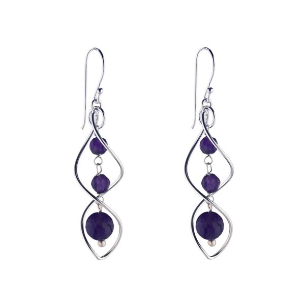 Silverly Sterling Amethyst Gemstone Earrings